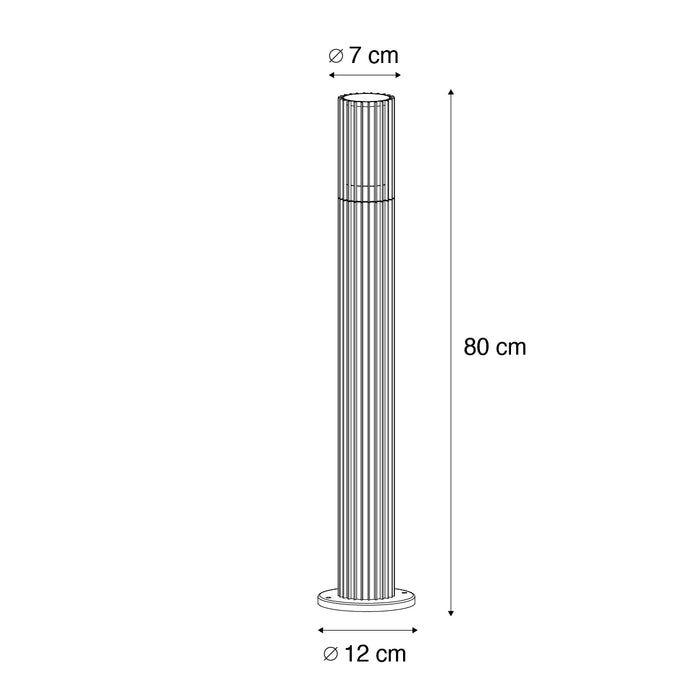 QAZQA Smart buiten paaltje zwart 80 cm IP44 RGBW incl. GU10 50mm-