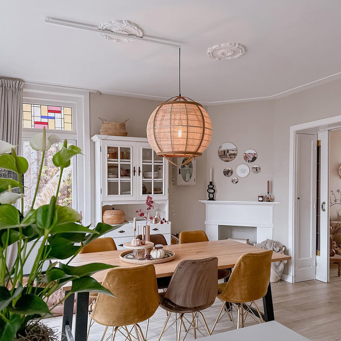 QAZQA Smart hanglamp bruin 50cm incl. Wifi G95 - Pascal