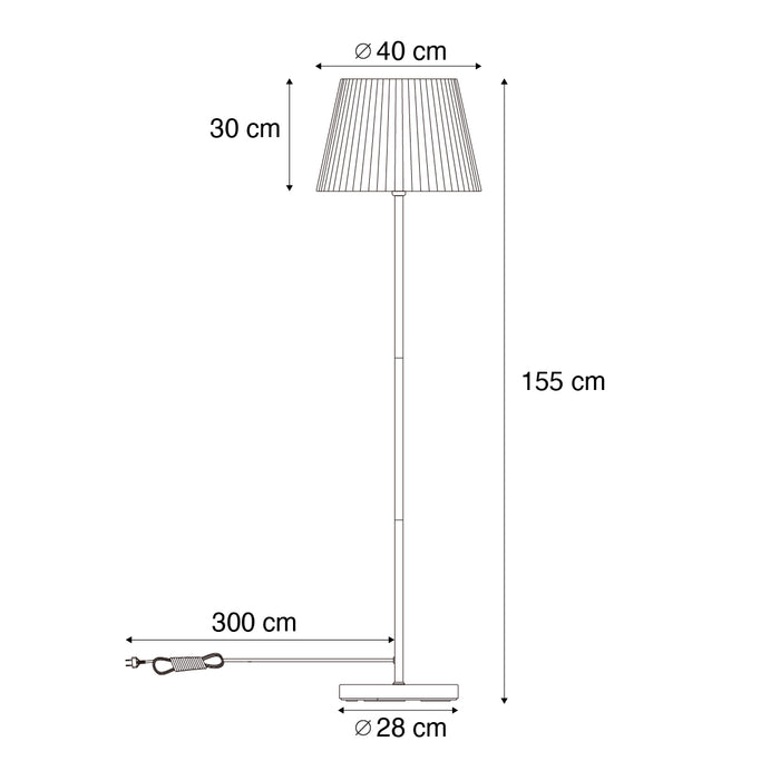 QAZQA Buiten vloerlamp wit met kap beige touw IP44 - Virginia Jayla