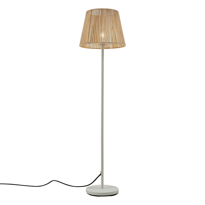 QAZQA Buiten vloerlamp wit met kap beige touw IP44 - Virginia Jayla