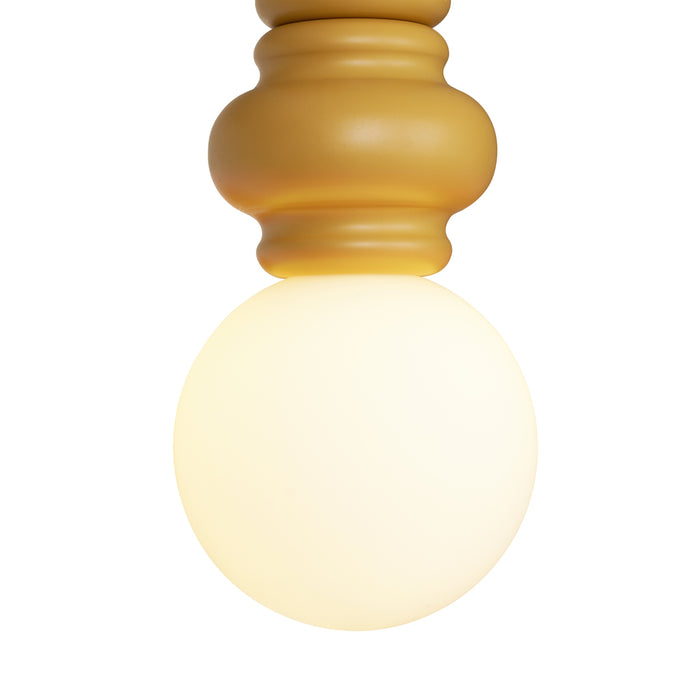 QAZQA Retro hanglamp okergeel met mat glas 3-lichts - Fedde