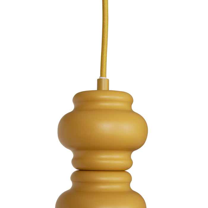 QAZQA Retro hanglamp okergeel met mat glas 3-lichts - Fedde