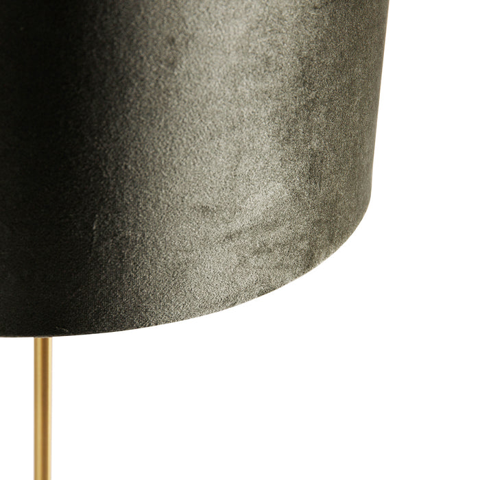 QAZQA Tafellamp messing met velours kap groen 35cm - Kaso