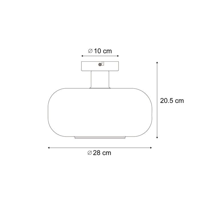 QAZQA Retro plafondlamp zwart met groen glas - Bizle
