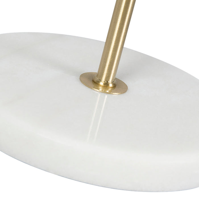 QAZQA Tafellamp messing met velours kap groen 35cm - Kaso