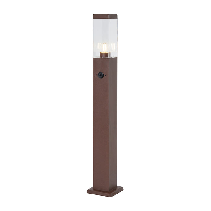 QAZQA Buitenlamp roestbruin met helder glas 80cm IP44 met stopcontact