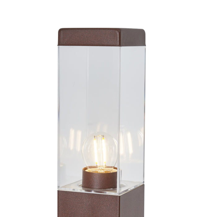 QAZQA Buitenlamp roestbruin met helder glas 80cm IP44 met stopcontact