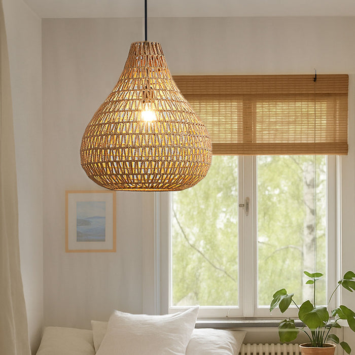 QAZQA Scandinavische hanglamp bruin 45cm - Lina Natural