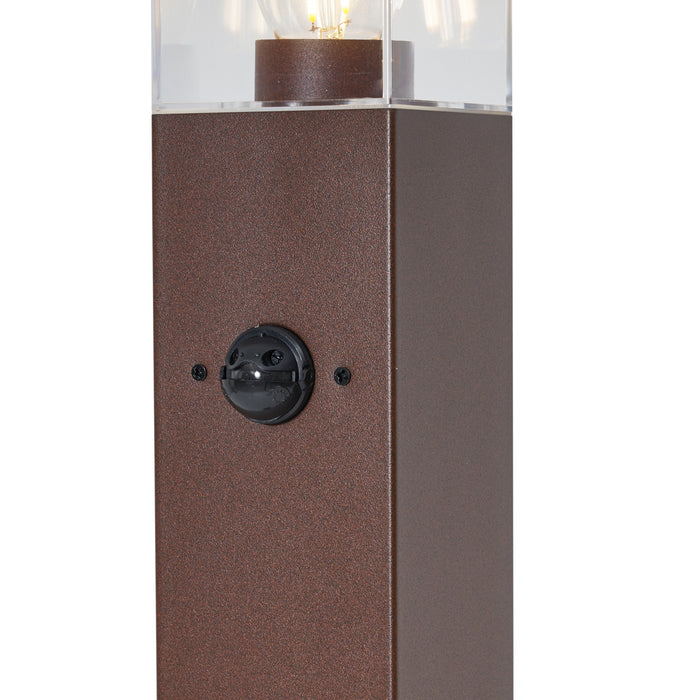 QAZQA Buitenlamp roestbruin met helder glas 80cm IP44 met stopcontact