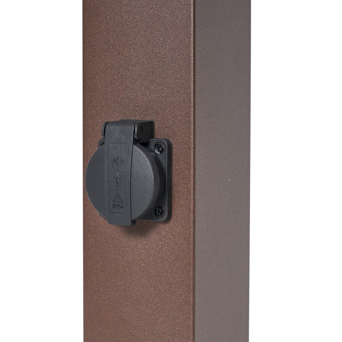 QAZQA Buitenlamp roestbruin met helder glas 80cm IP44 met stopcontact