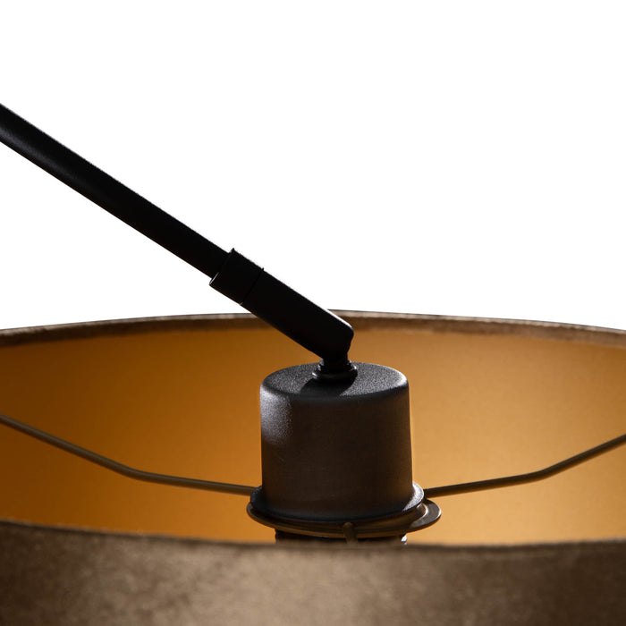 QAZQA Hanglamp zwart met velours kap brons 35cm - Blitz