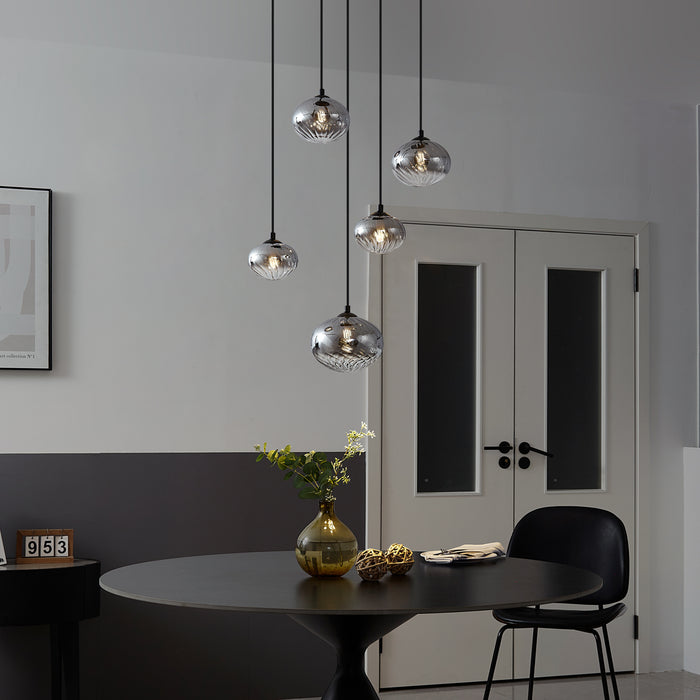QAZQA Moderne hanglamp zwart met smoke glas - Jia