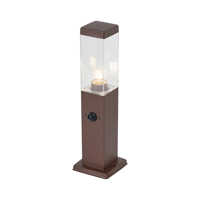 QAZQA Buitenlamp roestbruin met helder glas 45cm IP44 met stopcontact