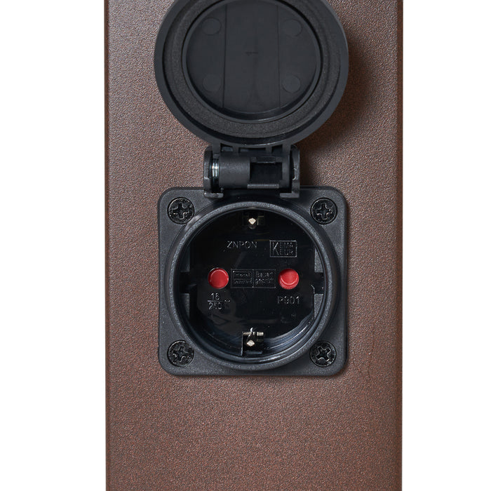 QAZQA Buitenlamp roestbruin met helder glas 45cm IP44 met stopcontact