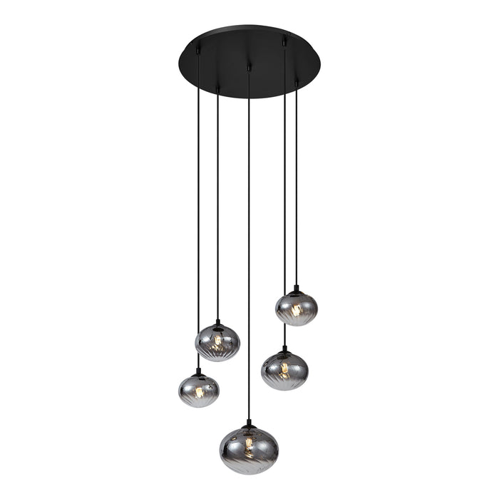 QAZQA Moderne hanglamp zwart met smoke glas - Jia