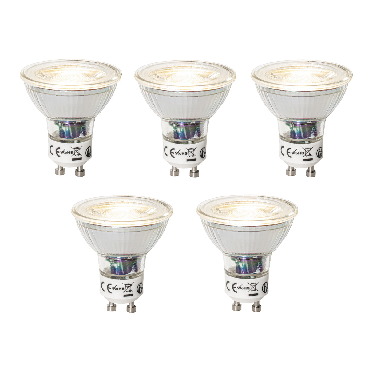 LUEDD Set van 5 GU10 dimbare LED lampen 7W 600 lm 4000K