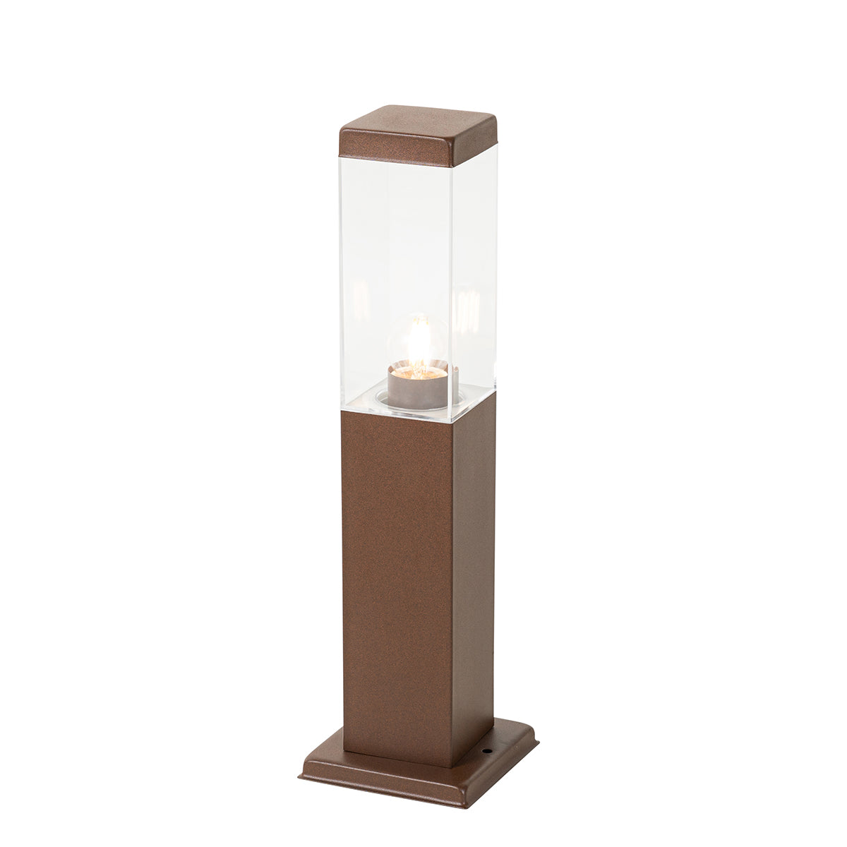 QAZQA Smart buitenlamp paal roestbruin 45cm incl. Wifi P45 - Malios
