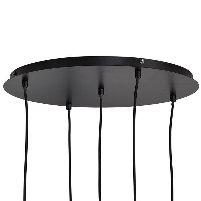 QAZQA Moderne hanglamp zwart met smoke glas - Jia