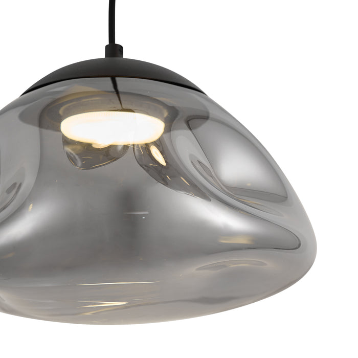 QAZQA Design hanglamp zwart met smoke glas 3-lichts - Gus