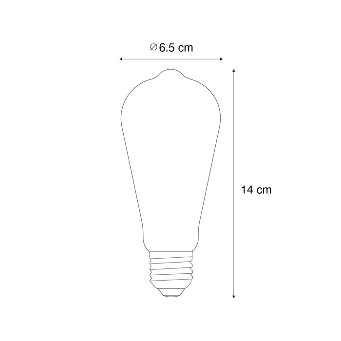 LUEDD Set van 5 E27 dimbare LED lampen ST64 smoke glas 5W 450 lm