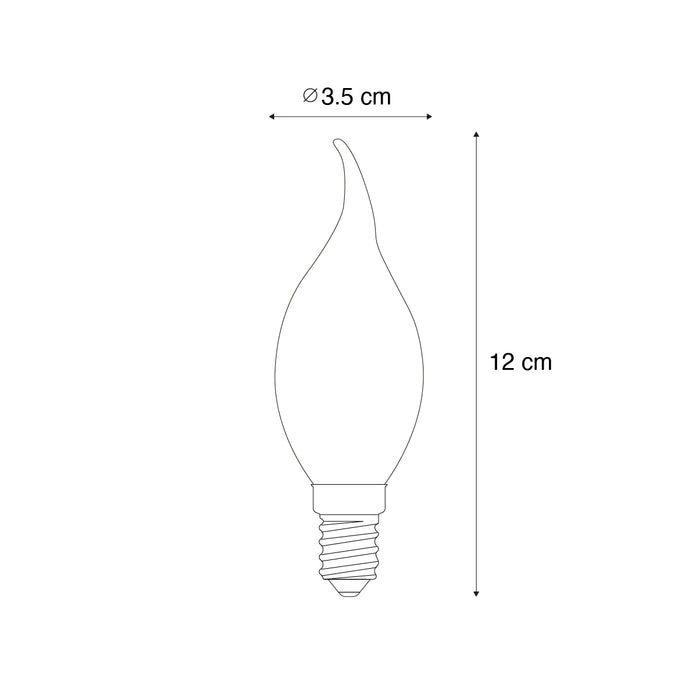 LUEDD Set van 5 E14 dimbare LED lampen BXS35 opaal 4W 450 lm 2200K