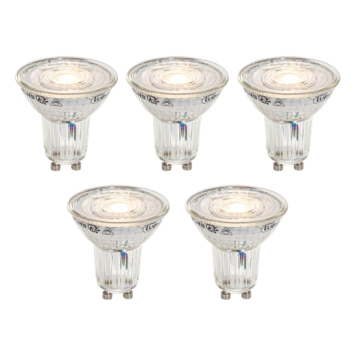 LUEDD Set van 5 GU10 50mm dimbaar in Kelvin LED lampen helder 4.9W