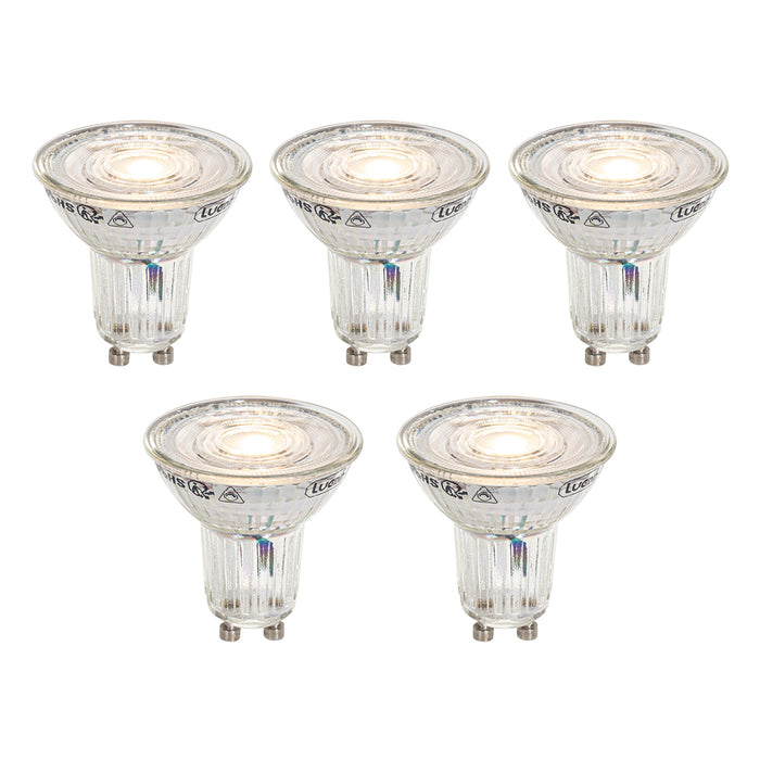 LUEDD Set van 5 GU10 50mm dimbaar in Kelvin LED lampen helder 4.9W