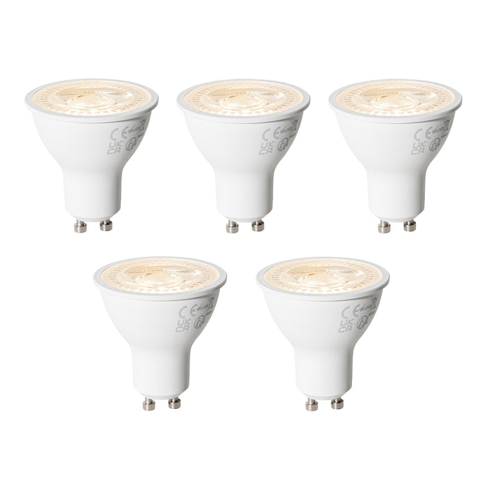 LUEDD Set van 5 GU10 dimbare LED lampen 7W 430 lm 2700K