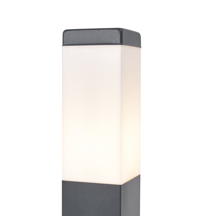 QAZQA Buitenlamp donkergrijs met opaal glas 45cm IP44 met stopcontact