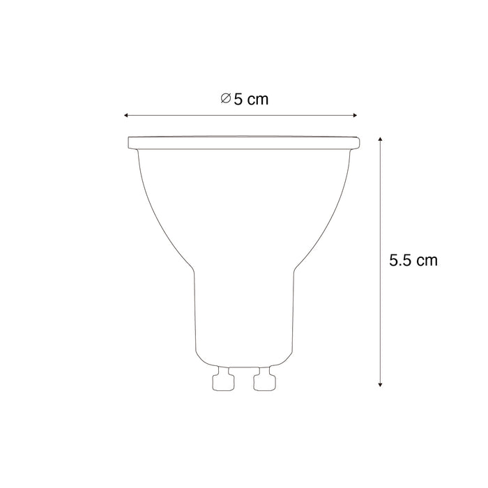 LUEDD Set van 5 GU10 dimbare LED lampen 7W 430 lm 2700K