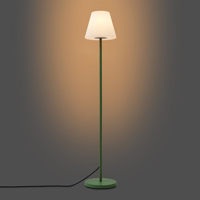 QAZQA Buiten vloerlamp groen met witte kap IP65 - Virginia