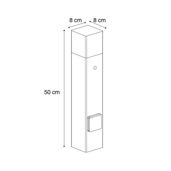 QAZQA Modern buiten paaltje zwart met smoke glas 50cm met