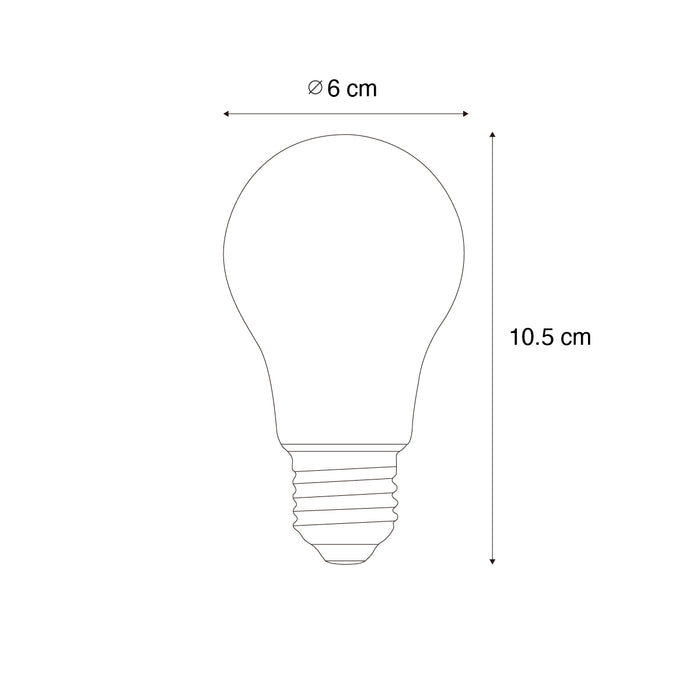 LUEDD Set van 5 E27 dimbare LED lampen A60 8W 900 lm 3000K