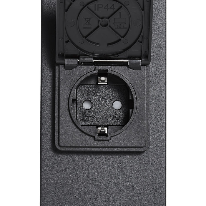 QAZQA Modern buiten paaltje zwart met smoke glas 50cm met