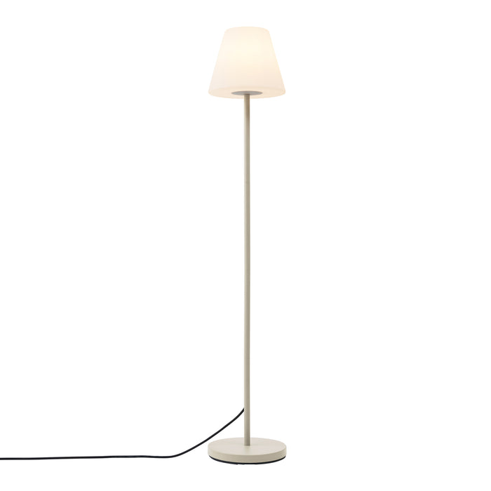 QAZQA Buiten vloerlamp beige met witte kap IP65 - Virginia