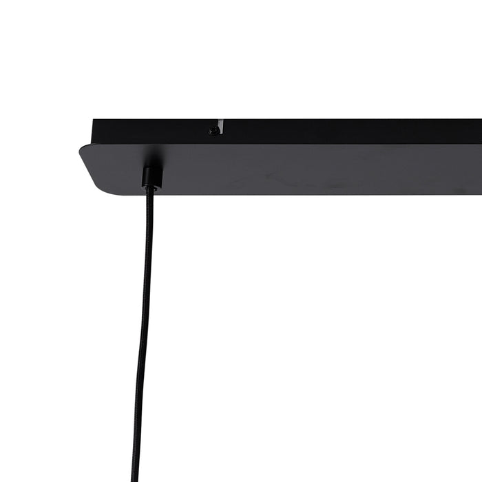 QAZQA Retro hanglamp zwart met groen glas 4-lichts - Denise