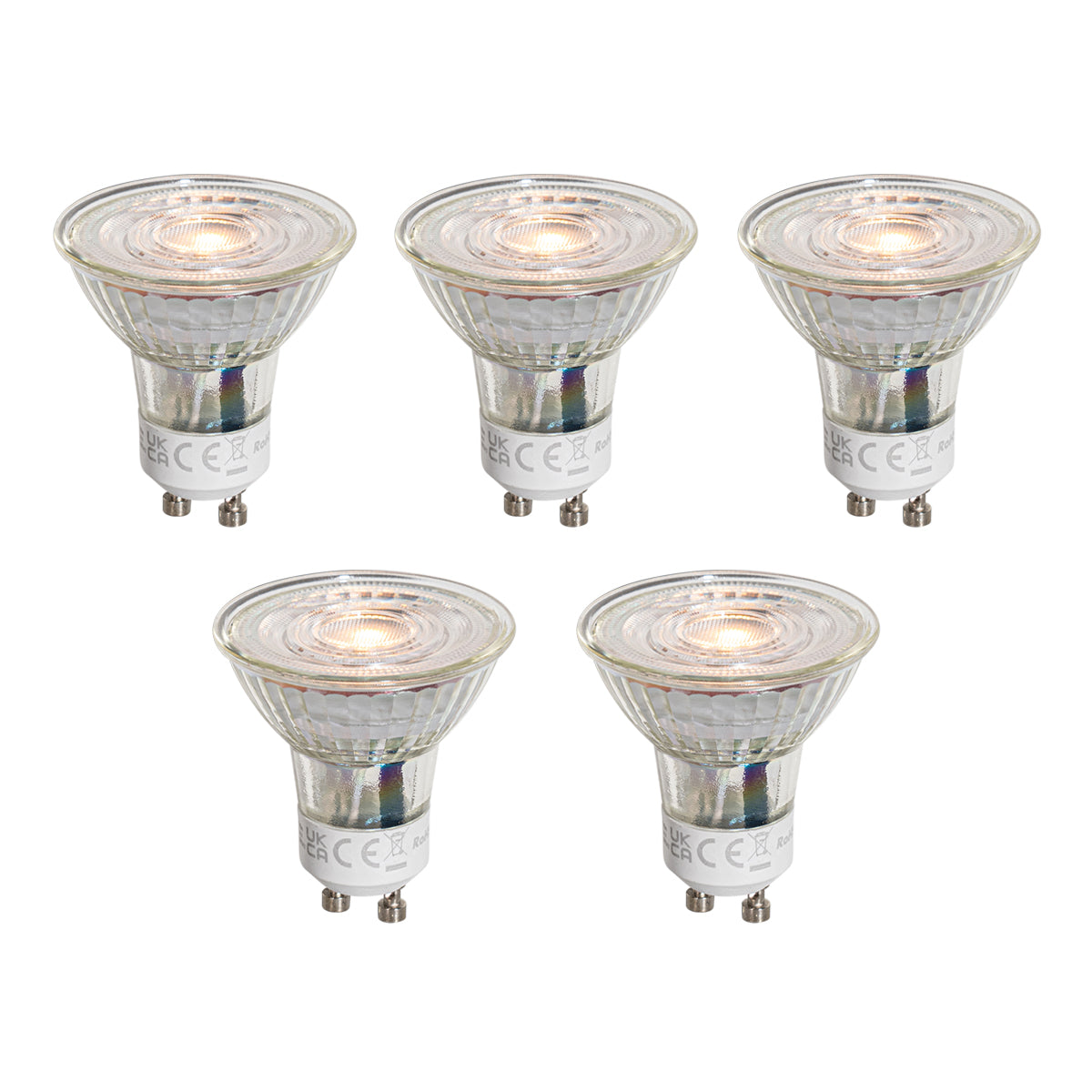 LUEDD Set van 5 GU10 50mm LED lampen helder 4.5W 360 lm 2700K