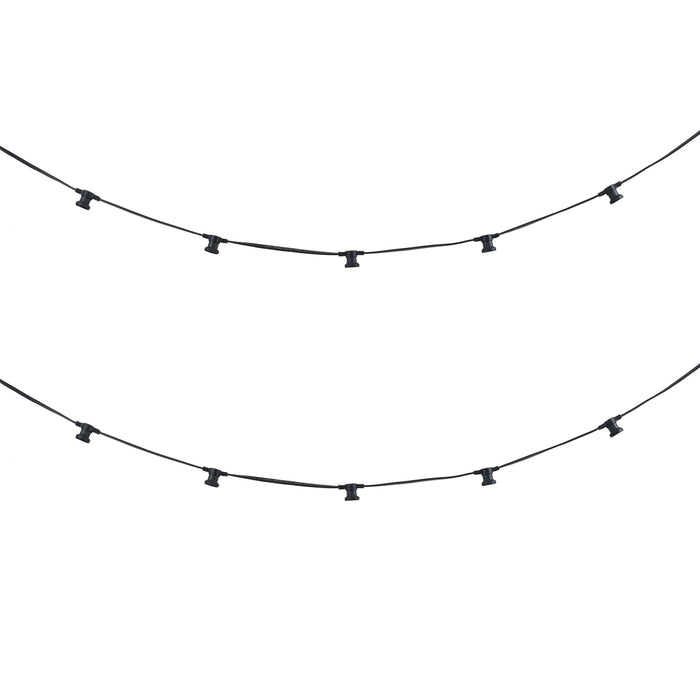 QAZQA Lichtsnoer zwart koppelbaar met stekker 6m 10-lichts IP54-