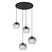 QAZQA Art Deco hanglamp zwart met smoke glas rond 4-lichts - Bao