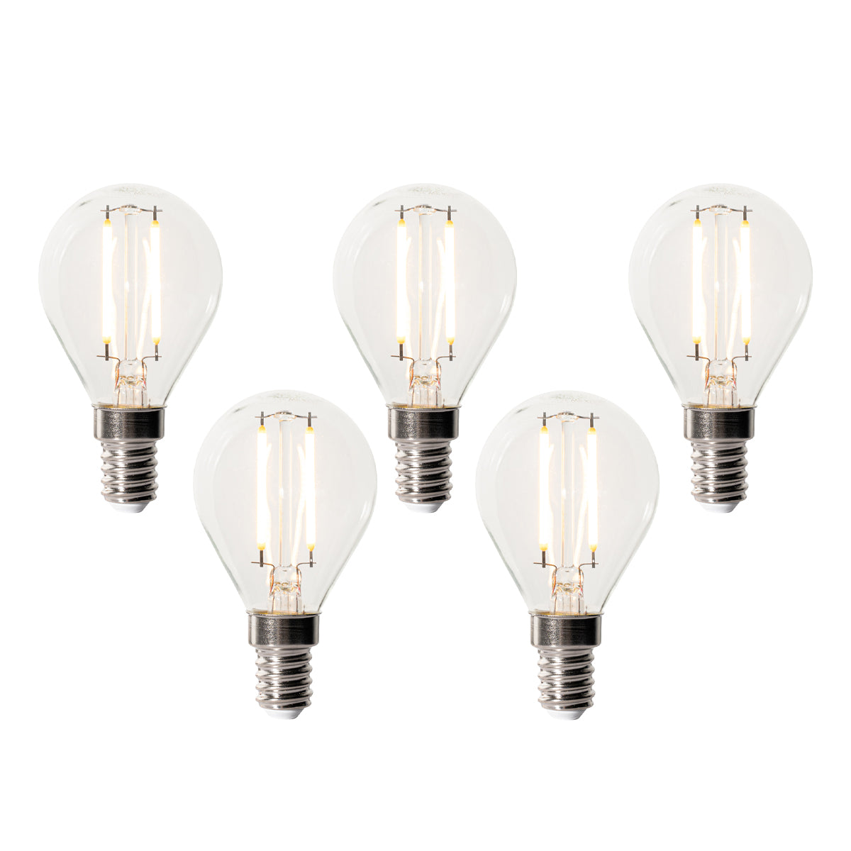 LUEDD Set van 5 E14 dimbare LED lampen P45 helder glas 3W 250 lm