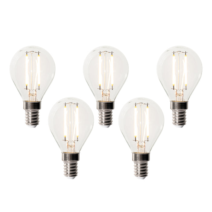 LUEDD Set van 5 E14 dimbare LED lampen P45 helder glas 3W 250 lm