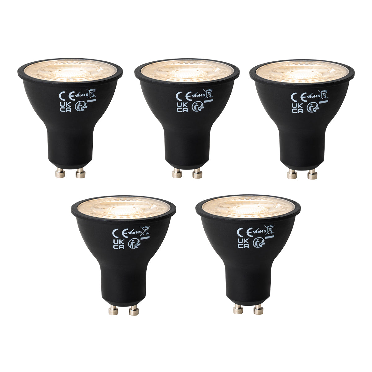 LUEDD Set van 5 GU10 dimbare LED lampen zwart 7W 430 lm 2700K