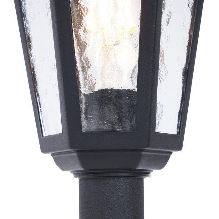 QAZQA Klassieke buitenpaal zwart 122cm IP44 - New Haven Hammered