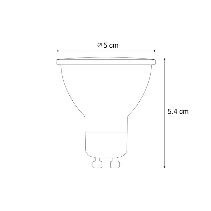 LUEDD GU10 50mm LED lamp helder 4.5W 360 lm 2700K