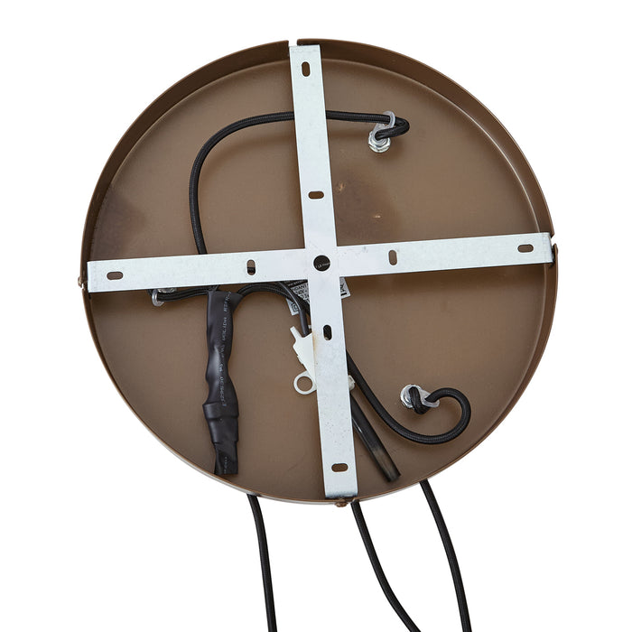 QAZQA Hotel Chique hanglamp donker brons met amber glas 3-lichts -