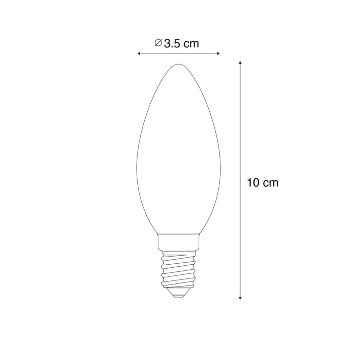 LUEDD Set van 5 E14 3-staps dimbare LED lampen B35 helder 4W 450 lm