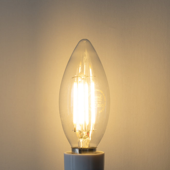 LUEDD Set van 5 E14 3-staps dimbare LED lampen B35 helder 4W 450 lm