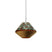 QAZQA Hanglamp zwart met dubbele velours lampenkap blad dessin en