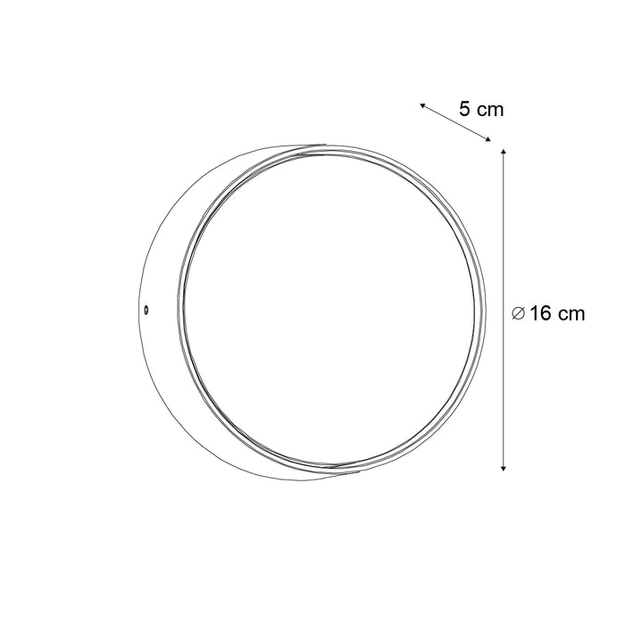 QAZQA Moderne buiten wandlamp zwart incl. LED IP65 - Dop