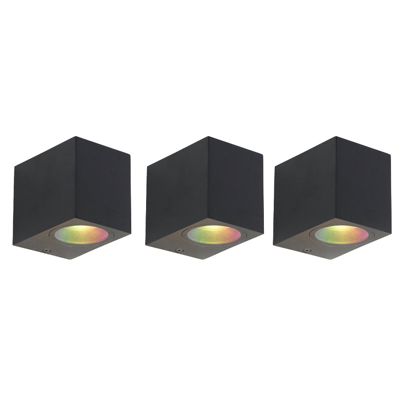 QAZQA Set van 3 smart wandlampen zwart GU10 50mm IP44 - Baleno
